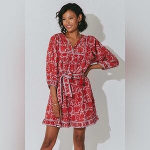 Cleobella Kaz Red Floral Mini Dress